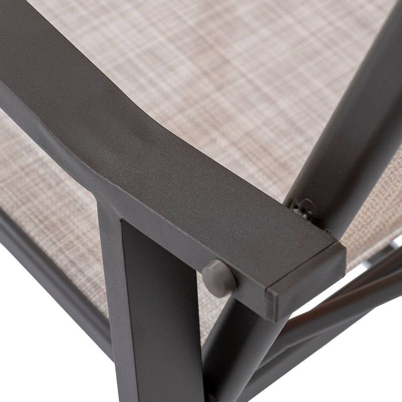 2pc Outdoor Counter Height Aluminum Bar Stools - Beige - Crestlive Products