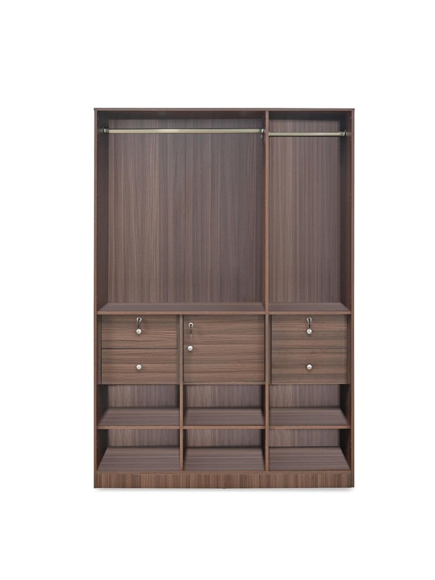 Nilkamal Max Classic Walnut Engineered Wood 3 Door Wardrobe