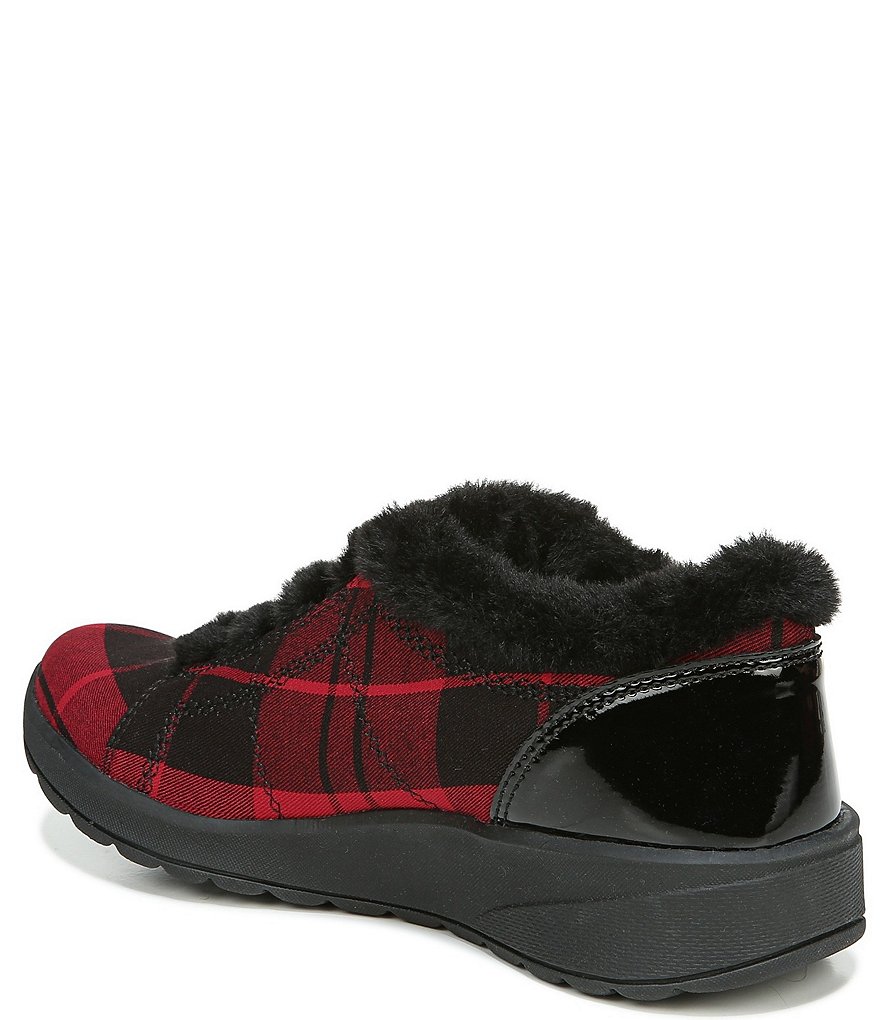 Bzees Premium Golden Plaid Faux Fur Lined Wedge Booties