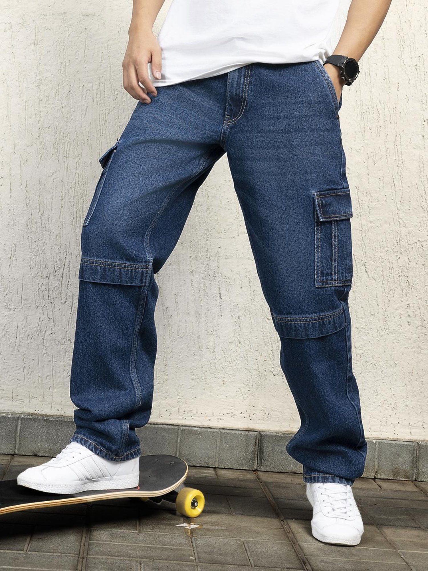 Hubberholme Men Cotton Long Sleeves Oversized Checked Double Pocket Shirt 29