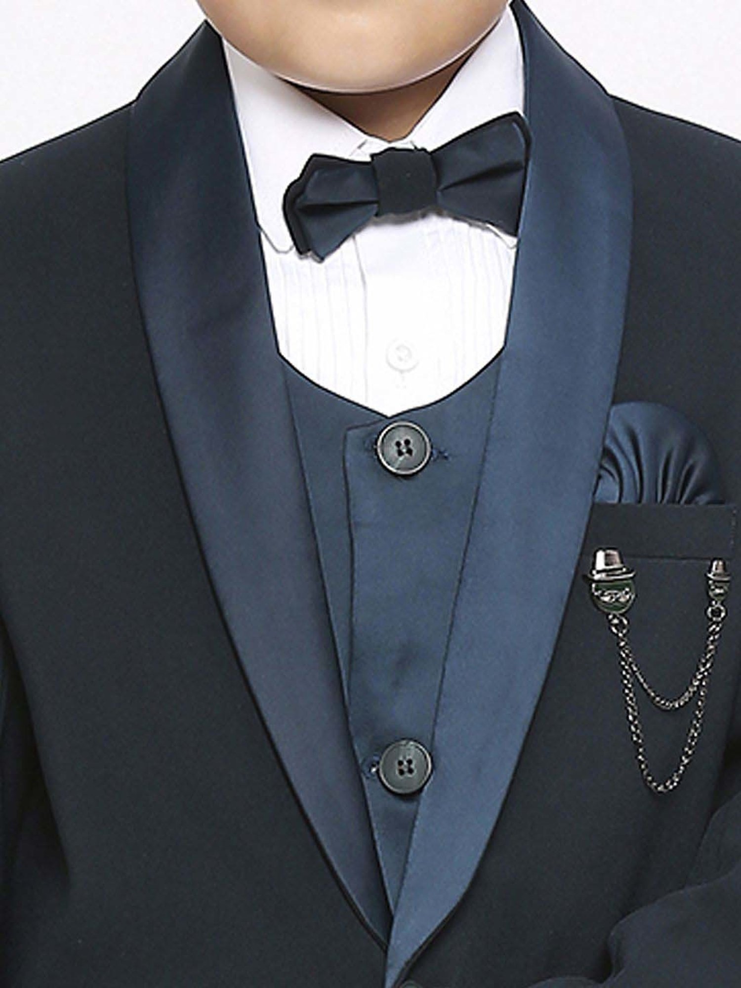 Kids Island Boys Green & White Solid Full Sleeves Suit Set