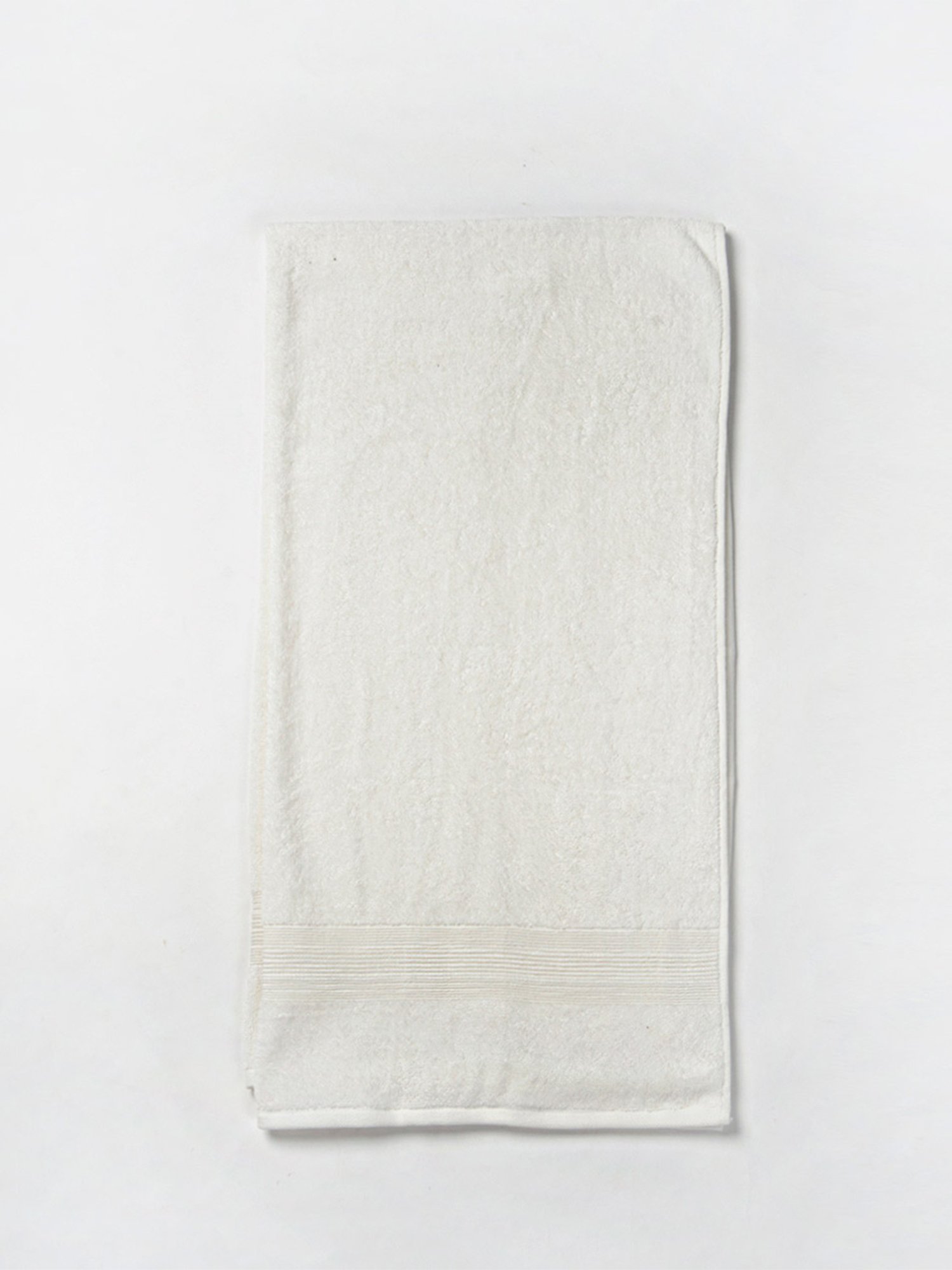 Fabindia Home Sancha White Cotton Bath Towel