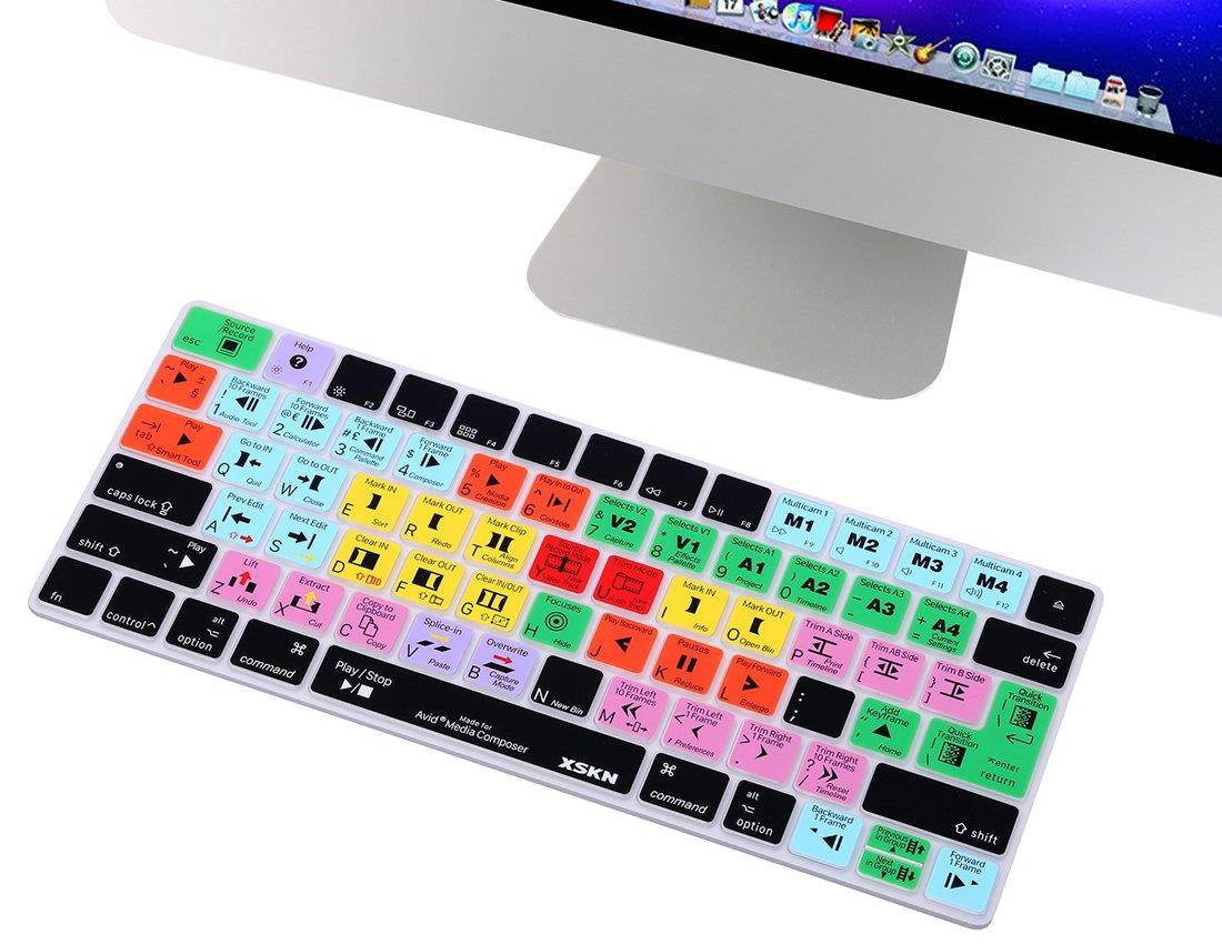 XSKN Avid Media Composer Shortcut Silicone Cover Skin for Apple Magic Keyboard US EU Layout Both (MLA22LL/A) (MLA22B/A)