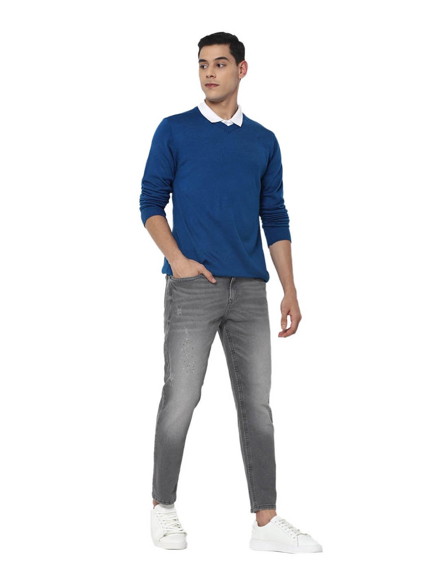 Forever 21 Royal Blue Regular Fit Sweater