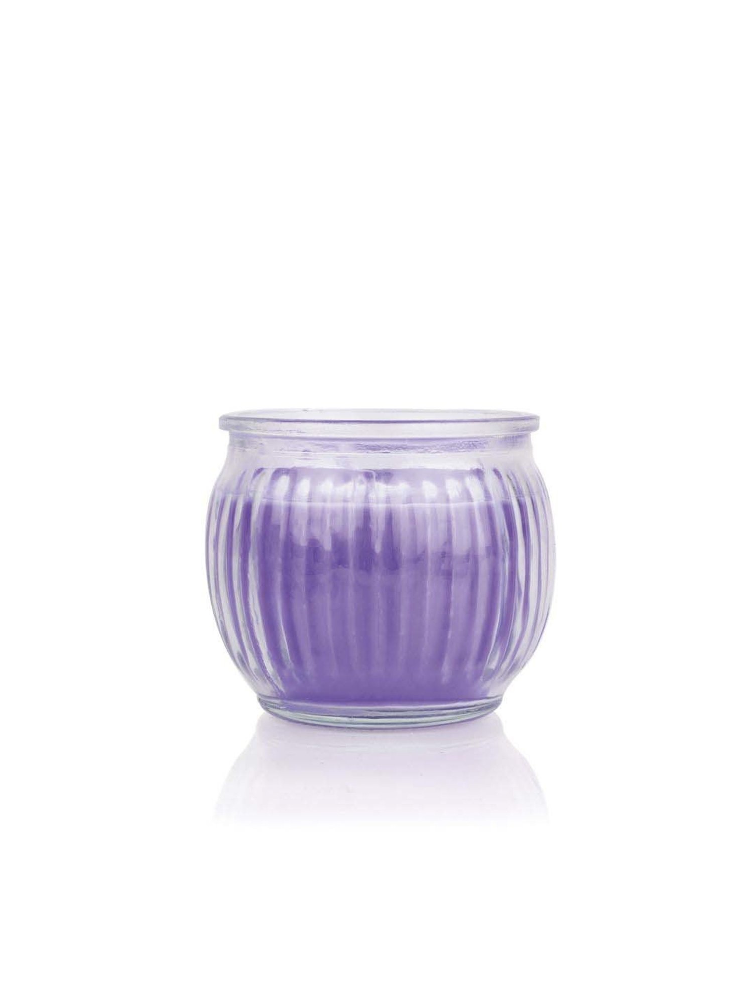 IRIS Purple Home Fragrances Lavender Ribbed Jar Candle - Set of 3