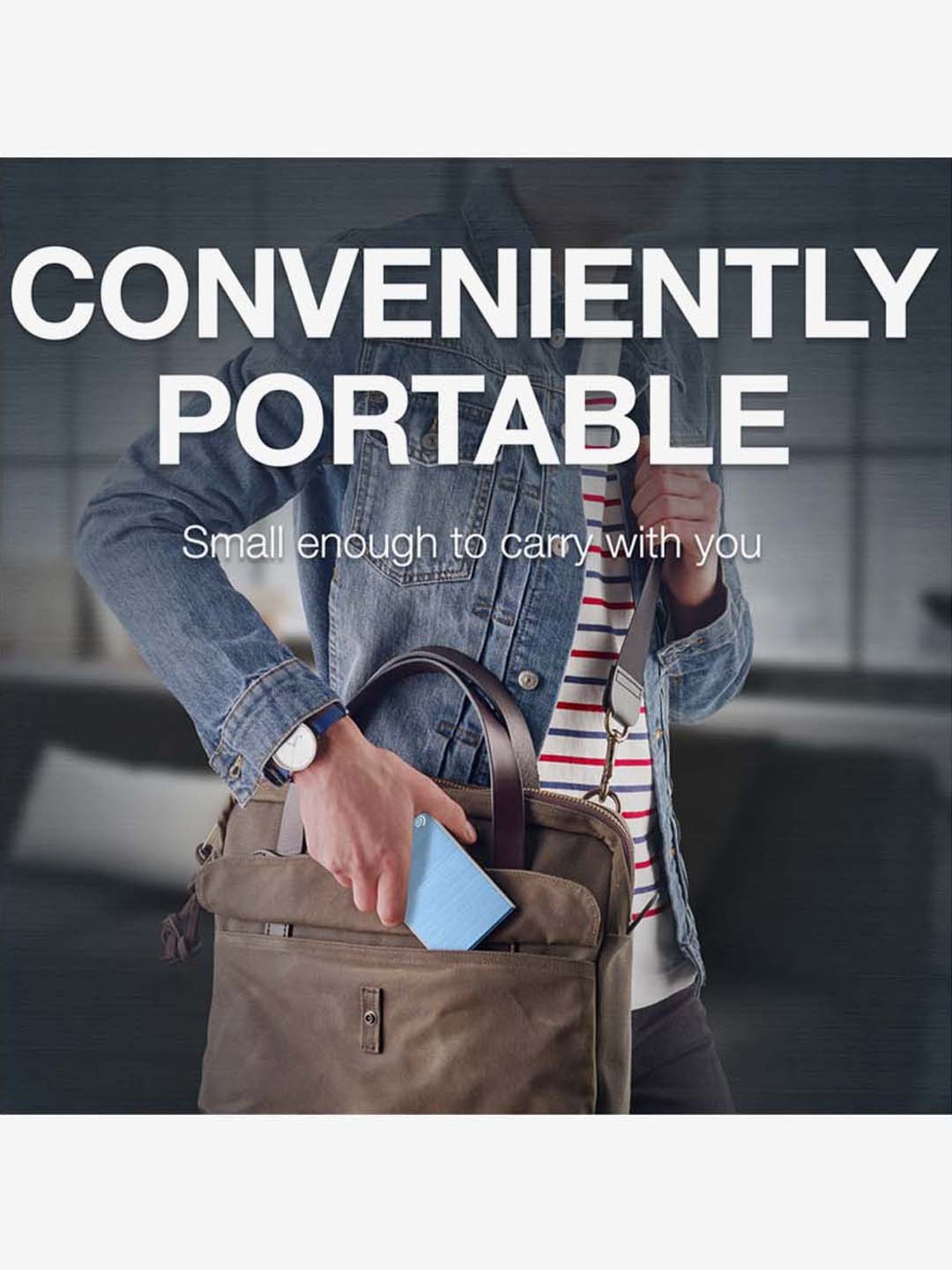 Seagate One Touch 2TB External HDD with Password - Blue, for Win & Mac - STKY2000402