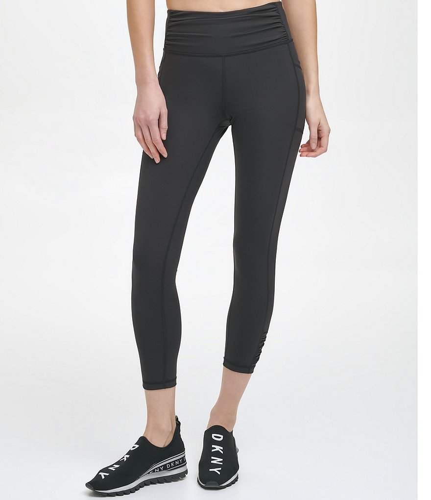 DKNY Sport Shirred Detail High Rise 7/8 Leggings