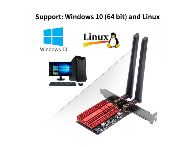 fenvi FV-AX3000 WiFi 6 PCI-E 3000Mbps Bluetooth 5.1 Wifi Adapter Intel AX200 Wi-fi Card Wireless PCI Express 802.11ax/ac 2.4Ghz/5.0Ghz Dual Band MU-MIMO OFDMA With Heat Sink, for Windows 10 Linux