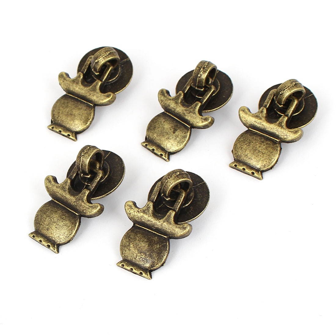 Unique Bargains Dresser Jewelry Wood Box Metal Single Hole Pull Handle Bronze Tone 5pcs
