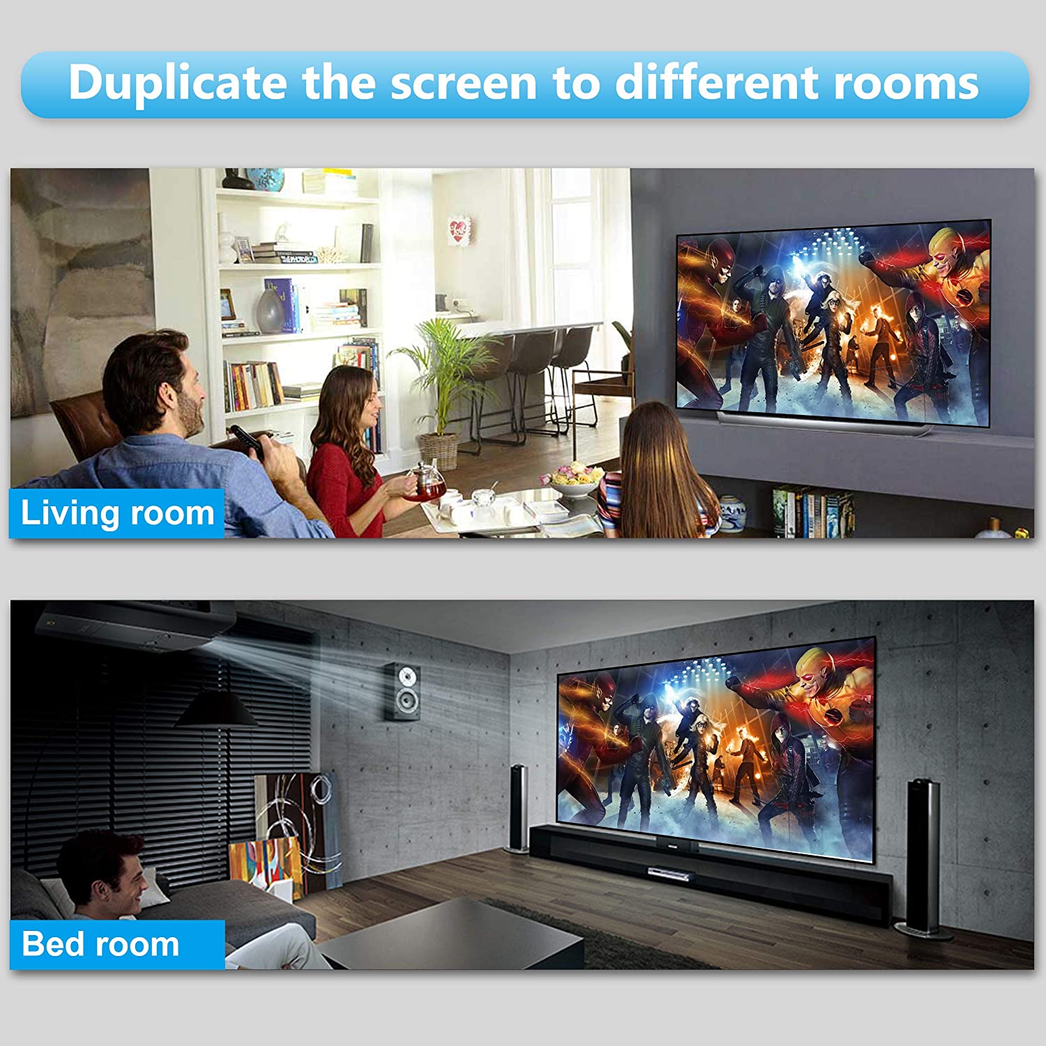 HDMI Splitter 1 In 2 Out, 4K HDMI Splitter for Dual Monitors [Just Duplicate/Mirror Screens, Not Extend] 1x2 HDMI Splitter 1 to 2 Amplifier for 4K @30HZ Full HD 1080P 3D with HDMI Cable