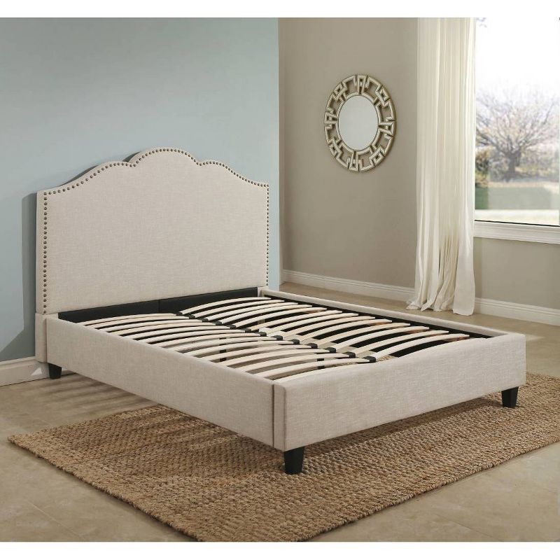 Andrea Upholstered Platform Bed Full Cream - Abbyson Living