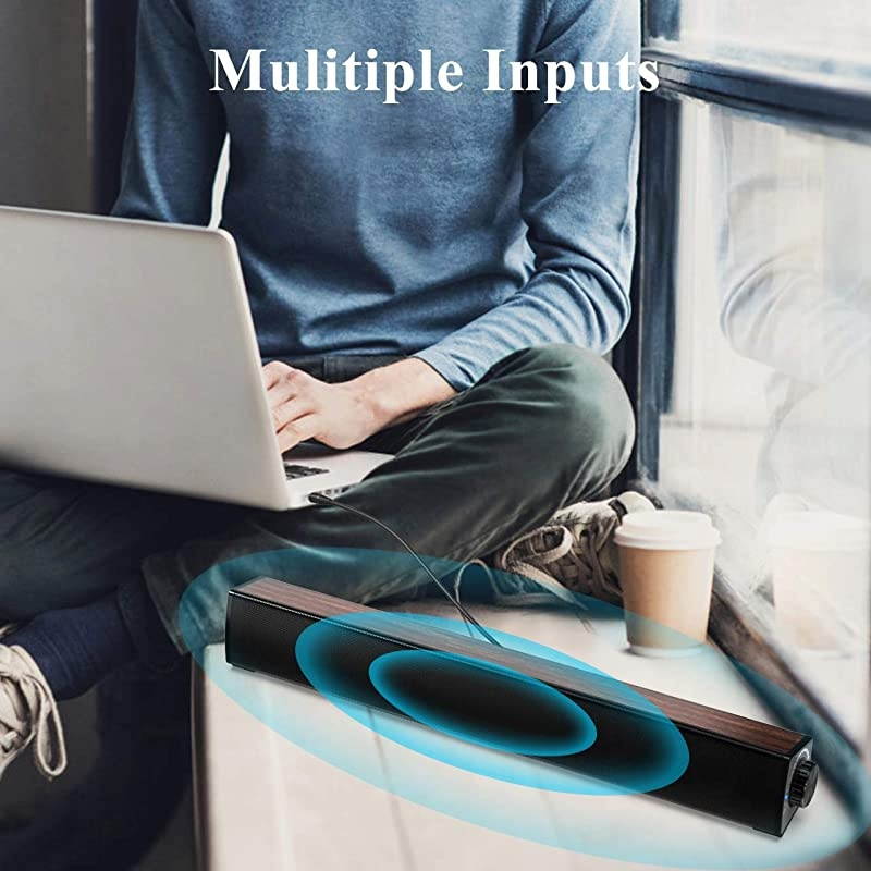Portable Sound bar for PC  Wired amp Wireless Home Theater Audio Bluetooth Speaker with Remote ControlTF Card Surround Soundbar for PCPhonesTablets