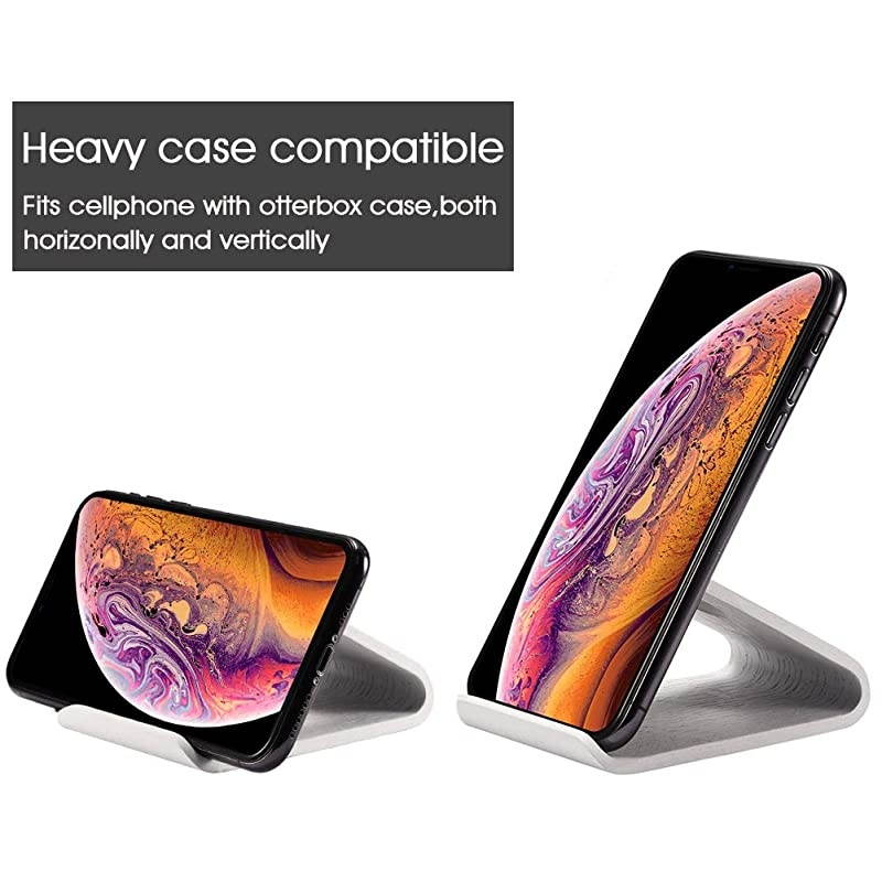 Wood Cell Phone Stand for iPhone 5 6 7 8 X Plus, LG, Huawei, XiaoMi, Samsung Galaxy S5 S7 S6 (Oak Wood Black)