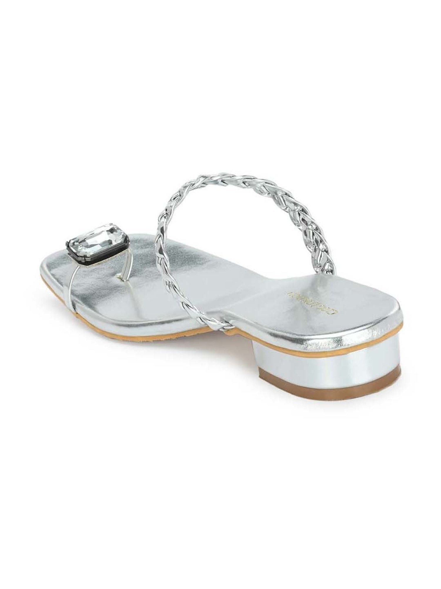 Clog London Women's Silver Toe Ring Sandals