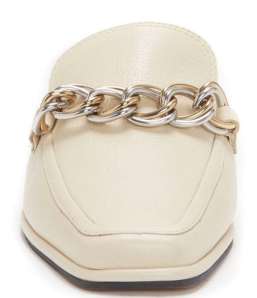 Vince Camuto Rachey Square Toe Chain Detail Leather Mules