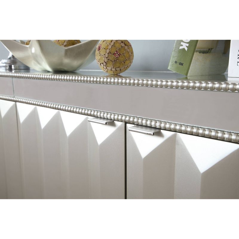 Bordeaux 4 Door Media Credenza Mirrored - Treasure Trove Accents