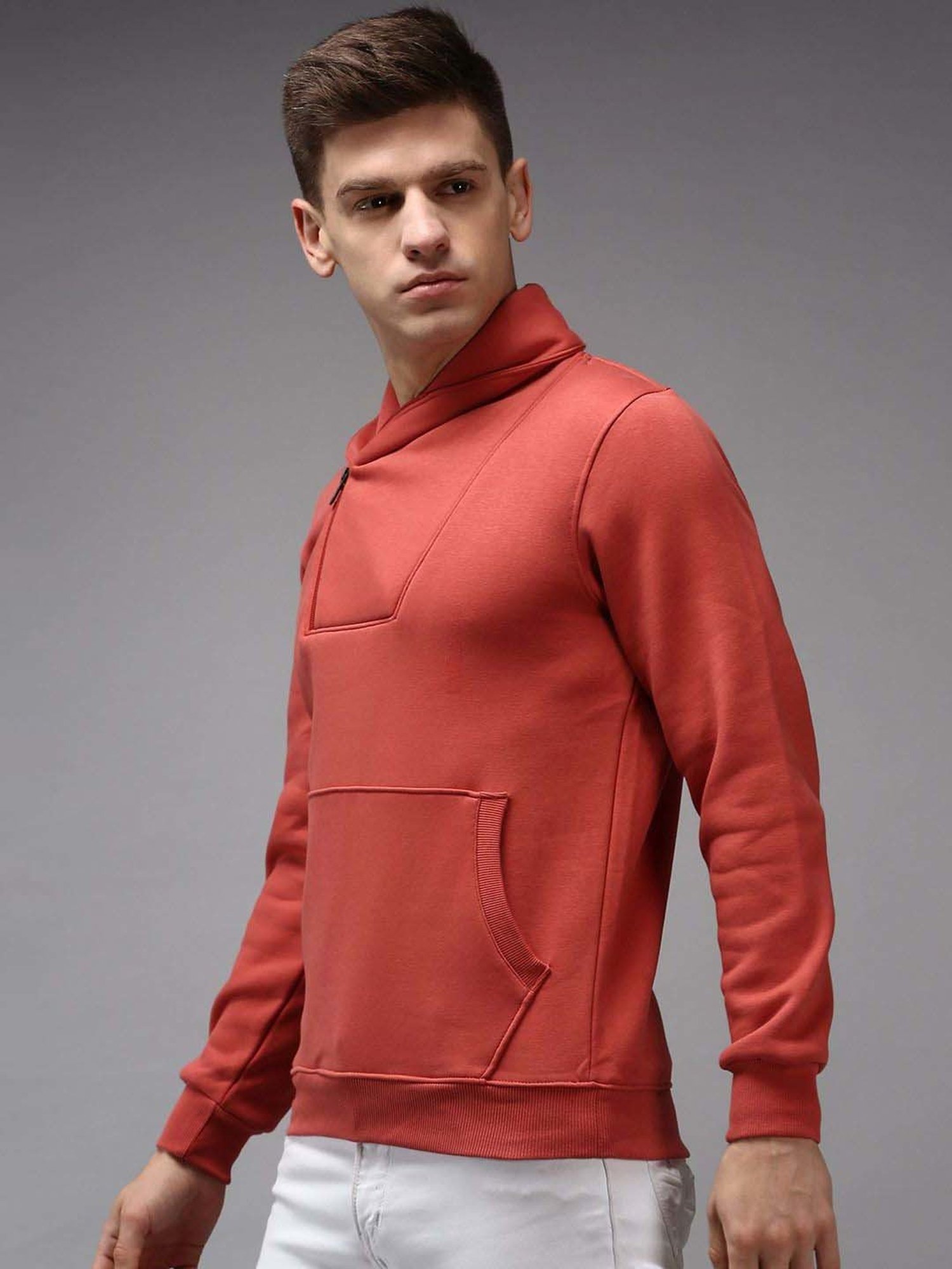 Showoff Rust Cotton Regular Fit Sweatshirt