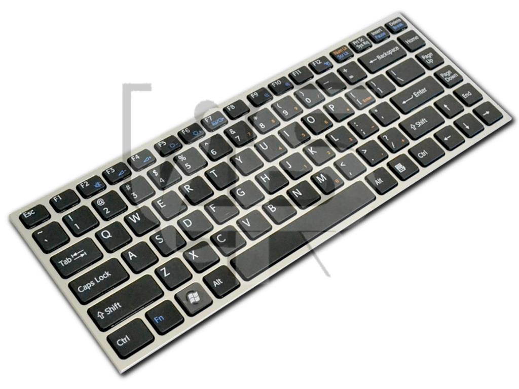 Loreso Compatible Laptop Keyboard Replacement for Sony VAIO VPC-Y1 VPC-Y2 9J.N0U82.K0U 95007464 148768711 148768561 148768661 9J.N0U82.M0R 9J.N0U82.K0R NSK-S8M0R VPCY1 VPCY2 Black/Silver Frame