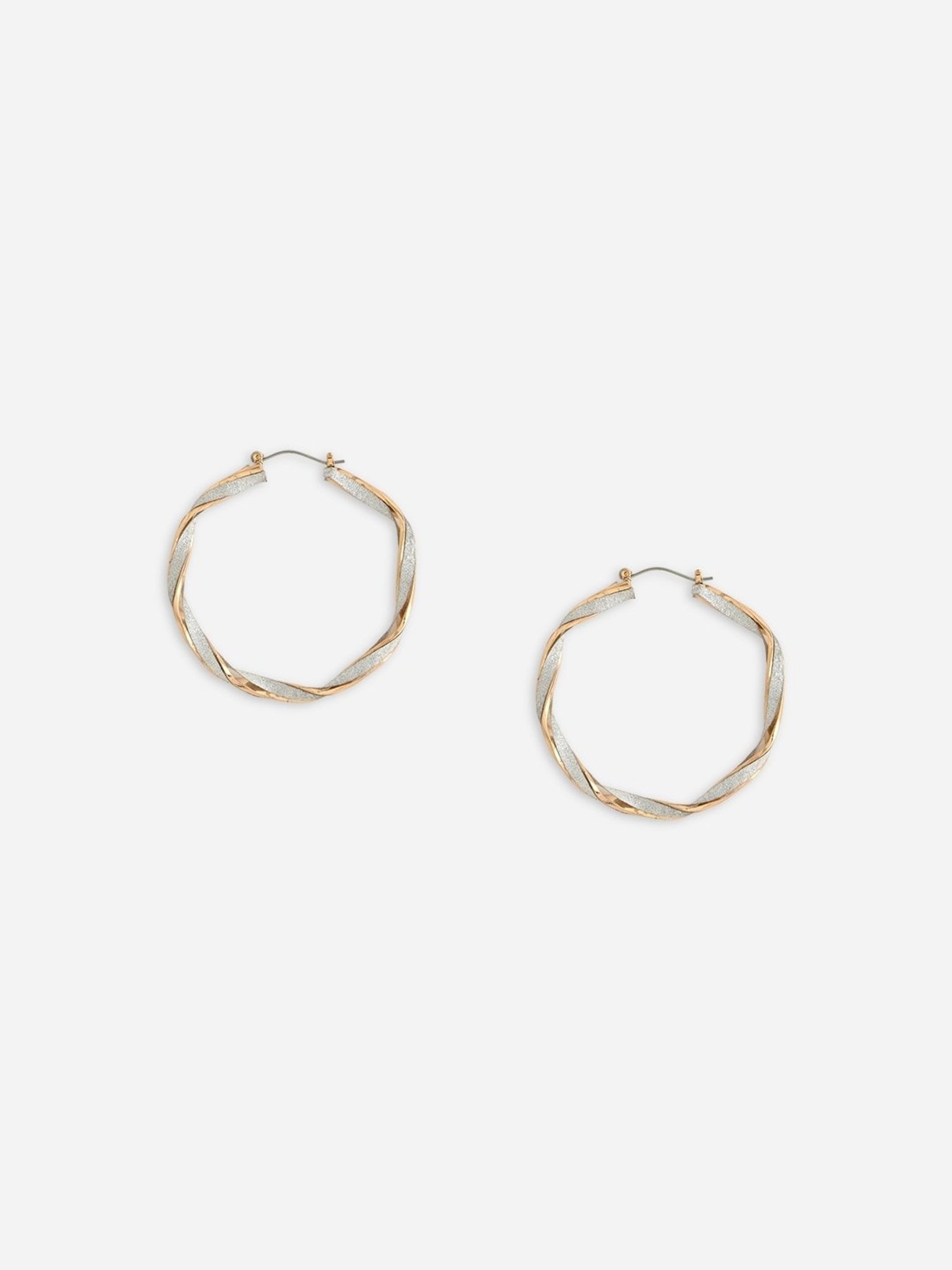 ToniQ Gold Silver Toned Korean Hoop Earrings