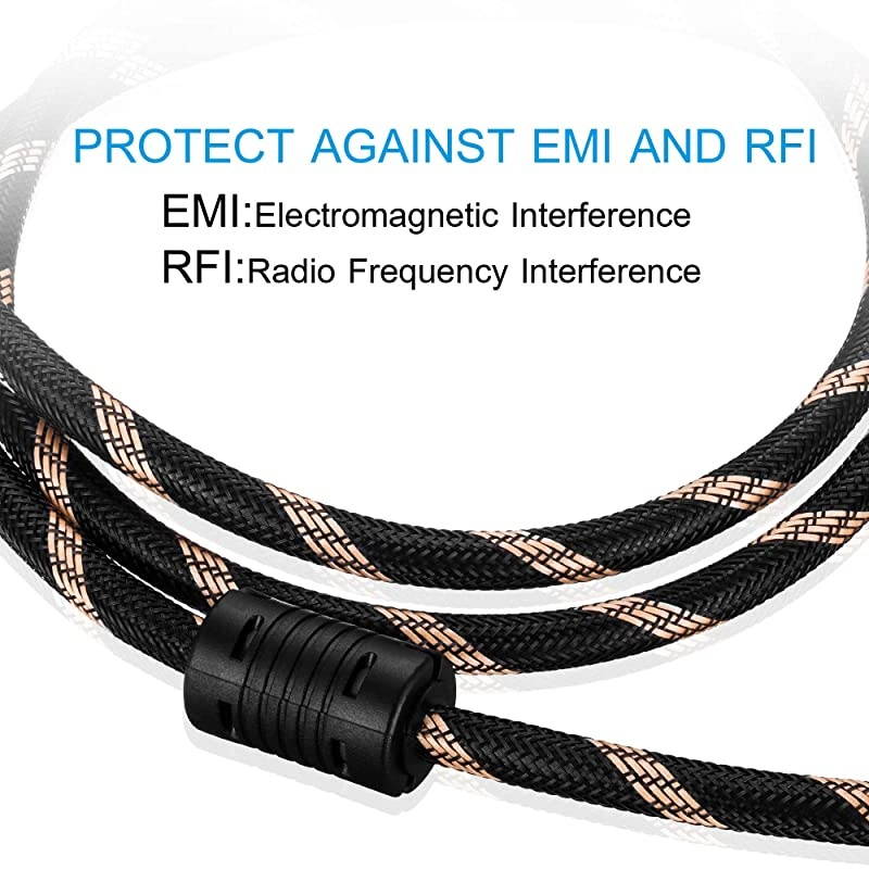 Dual Link Cable 1M,Nylon Braided -D 24+1 Dual Link Male to Male Digital Video Cable Gold Plated with Ferrite Core Support 2560x1600 for Gaming, DVD, Laptop, HDTV and Projector (3 Ft/1M)