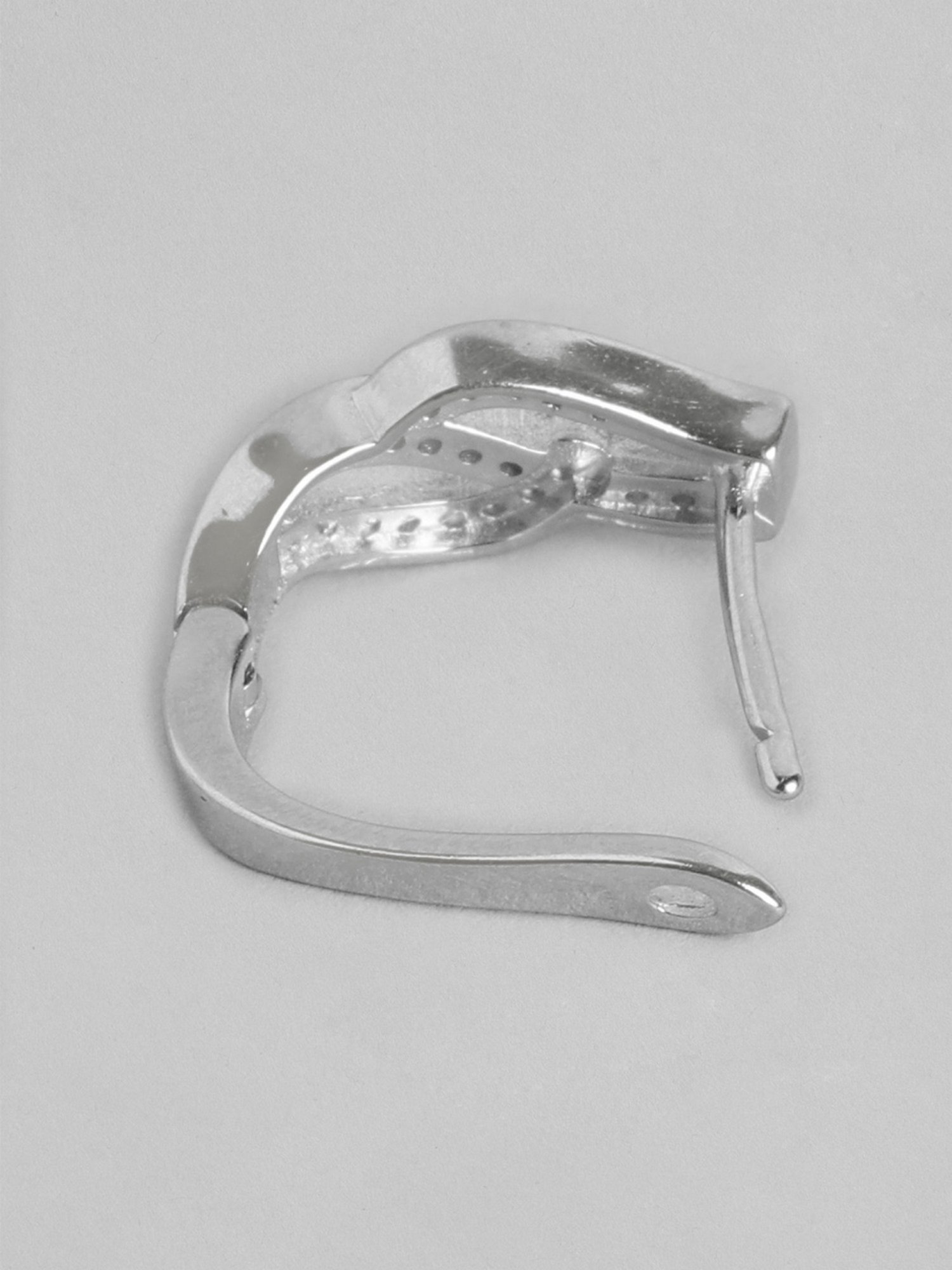 Zavya Rhodium-Plated Contemporary CZ 92.5 Sterling Silver Clip-On