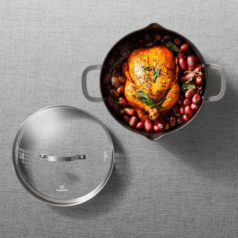 Meyer Corporation Anolon Nouvelle Copper Luxe Hard-Anodized Nonstick Casserole, 4-Quart, Onyx