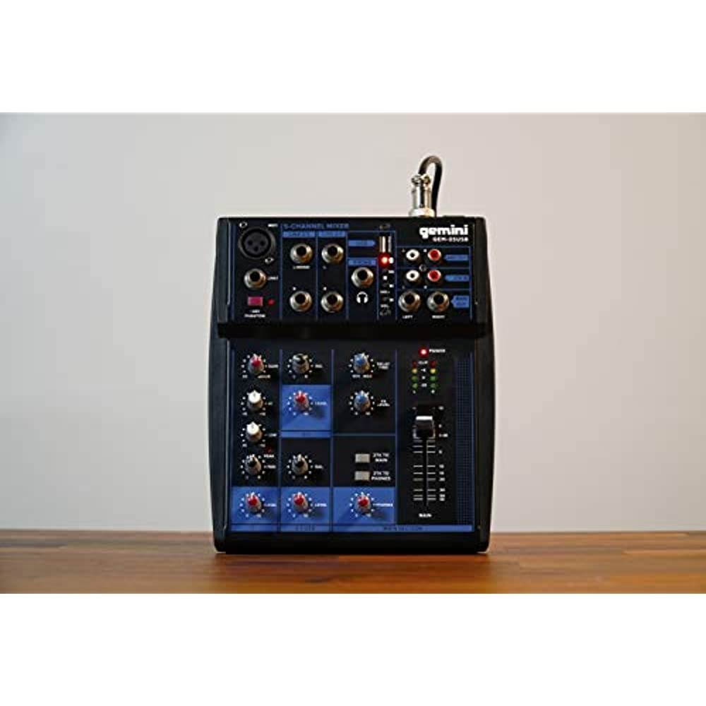 Gemini compact 5-channel Bluetooth mixer with USB playback