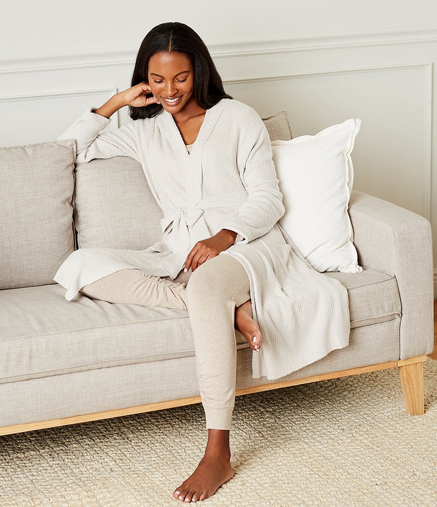 Barefoot Dreams CozyChic Light Ribbed Short Wrap Robe