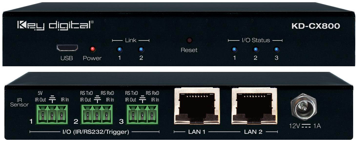 Key Digital KD-CX800 Control Interface with IR and RS-232 over IP Routing