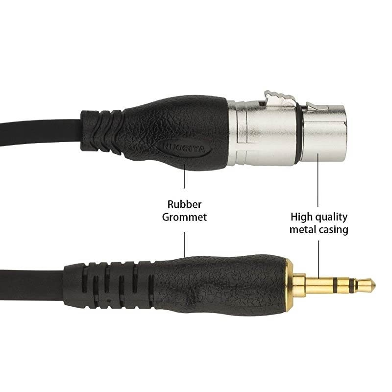 10 Feet 3.5mm(1/8 Inch) TRS Stereo Male to XLR Female Cable Compatible with iPhone,iPod,Tablet,Laptop Camcorders,DSLR Cameras,Computer Recording Deviceand More(2Pack)&hellip;