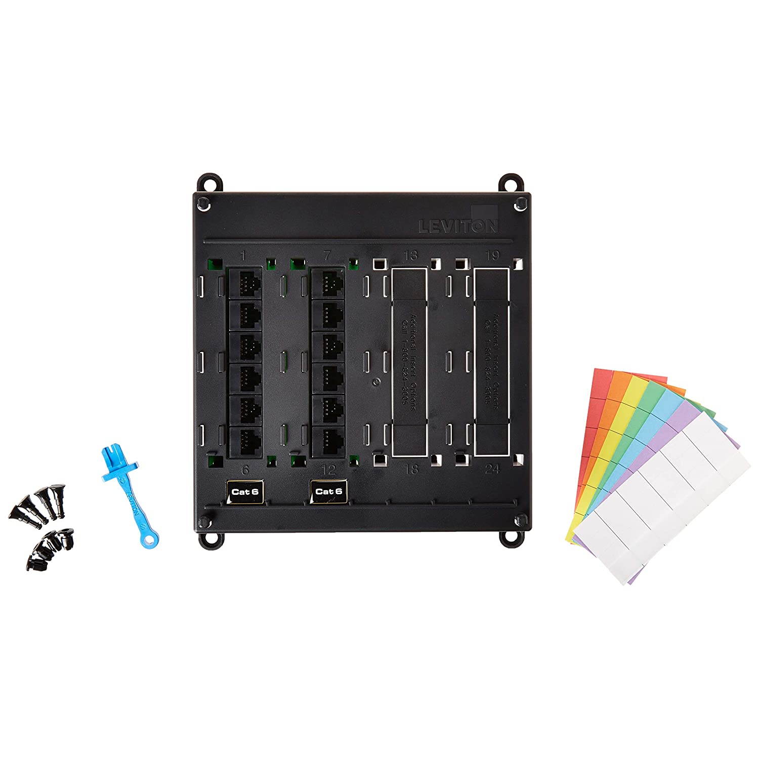Leviton 476TM-612 Twist and Mount Patch Panel, 12 CAT 6 Ports