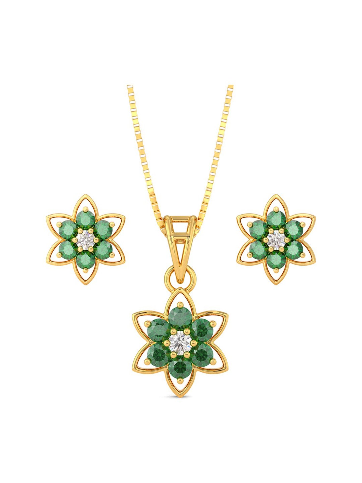 Joyalukkas 22k Gold Floral Pendant Set for Women