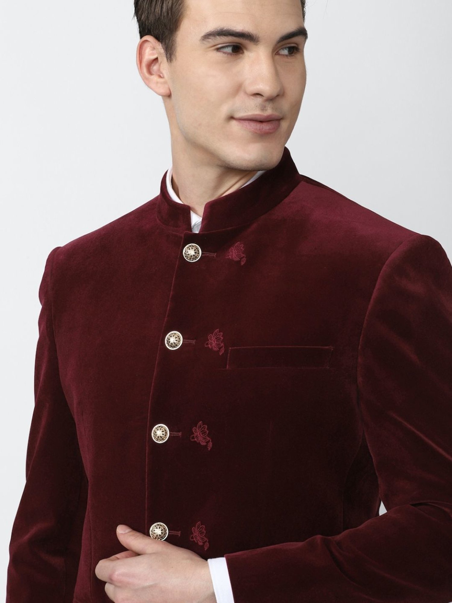 Hangup Cream Regular Fit Ethnic Blazer