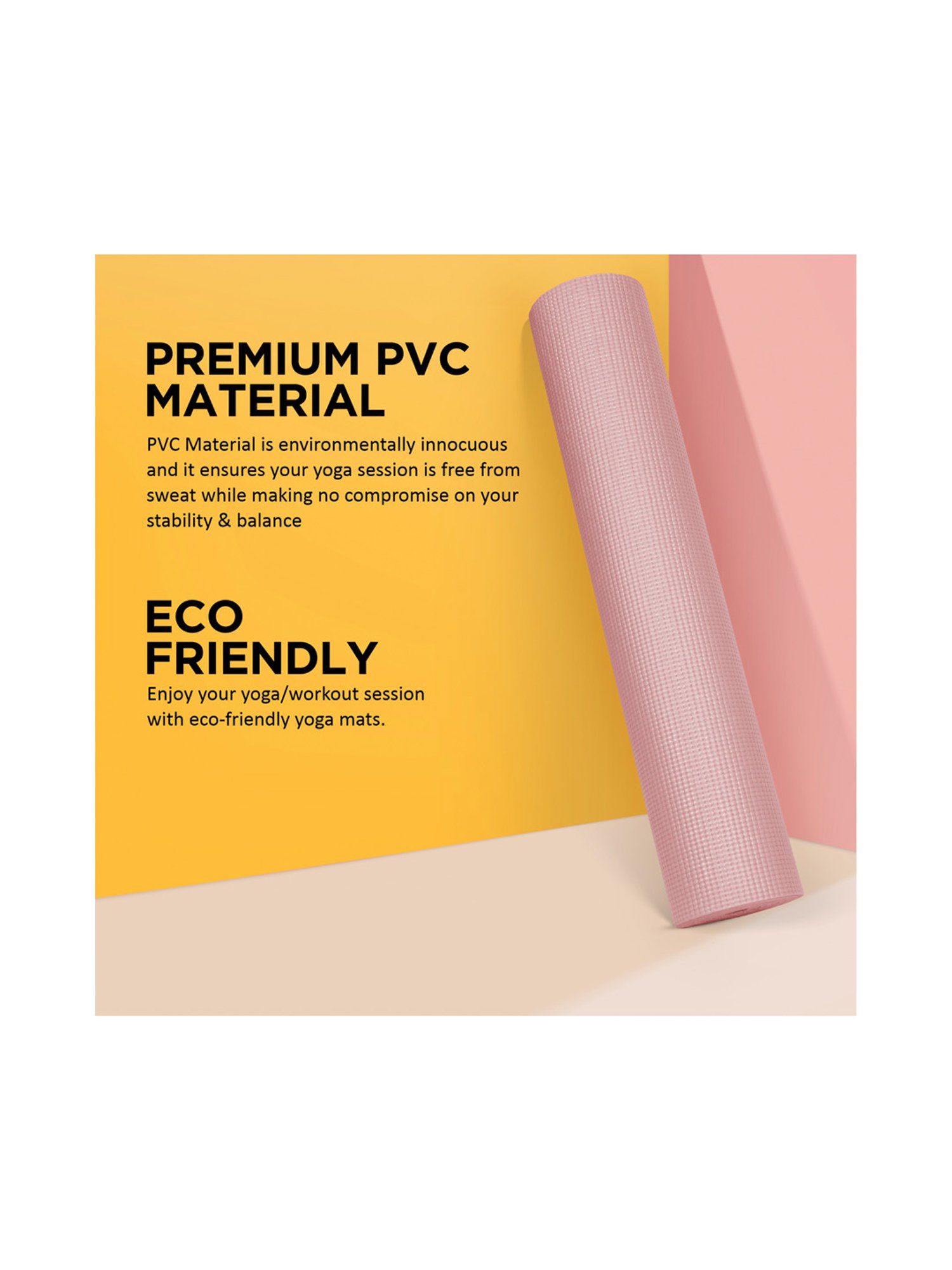 Vector X Non-Toxic Phthalate Free Yoga Matt (Pink) Size - 6MM