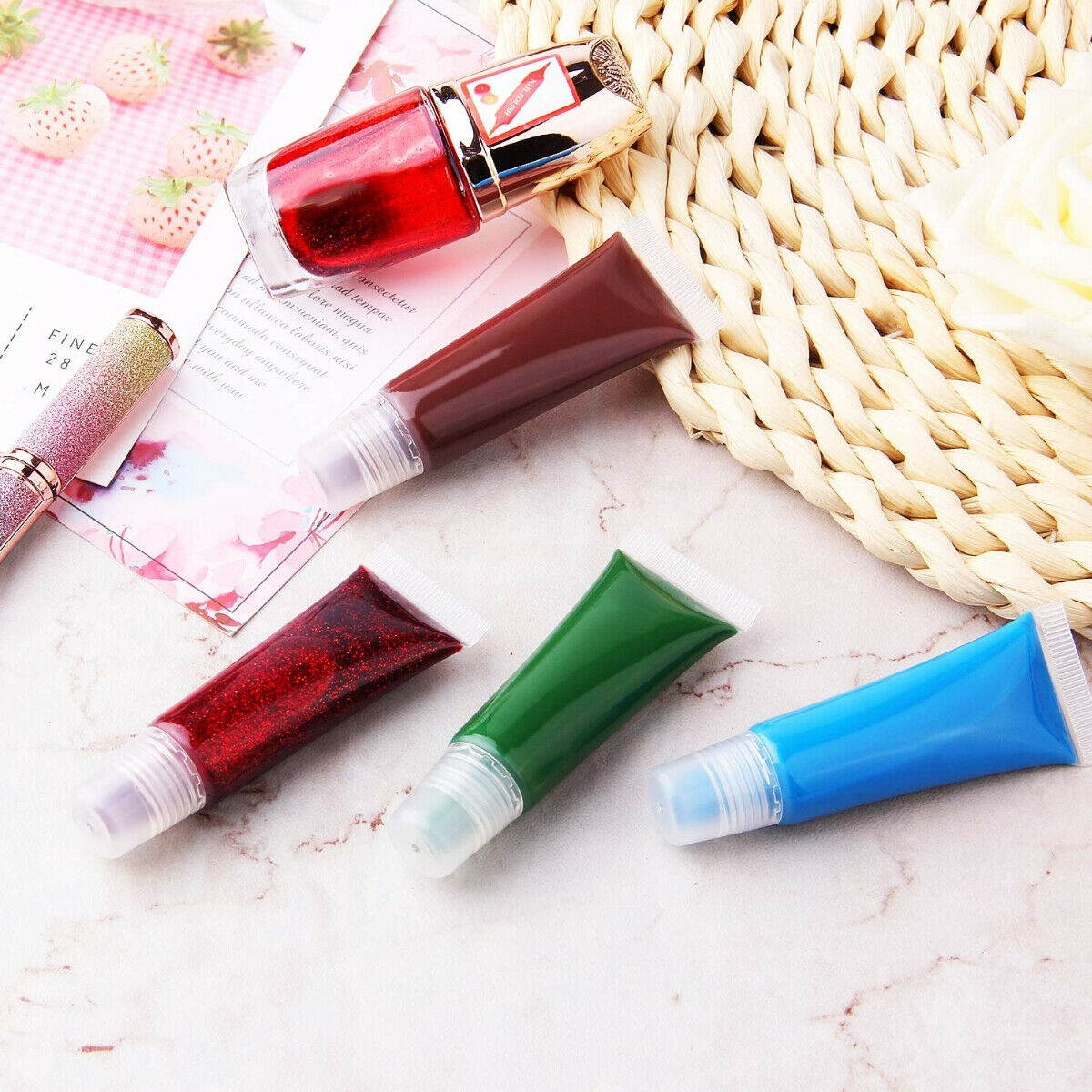 50Pcs 10ml Lip Gloss Balm Empty Soft Tubes Clear Cosmetic Containers Refillable