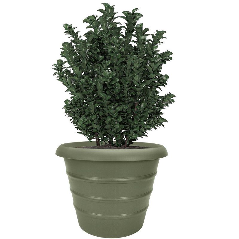 The HC Companies 20 Inch Diameter Versatile Indoor or Outdoor Fade Resistant Plastic Round Marina Flower Planter Pot, Seafoam Green