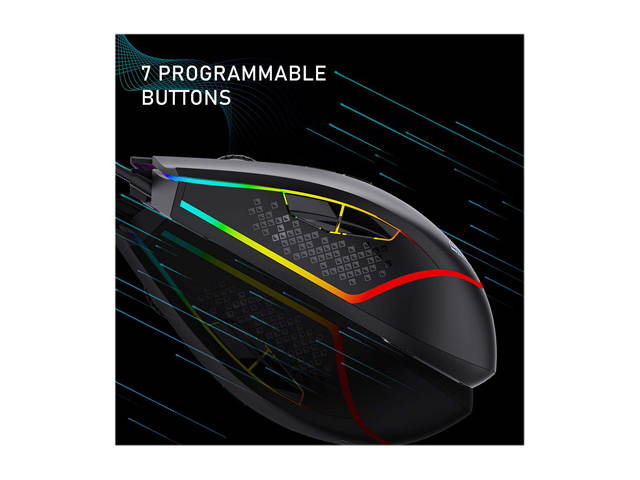 AULA H510 RGB Gaming Mouse with 9 Side Buttons High Precision 10000 DPI Optical Sensor, Fire Button Computer Mice 14-Programmable-Buttons for PC/Gamer