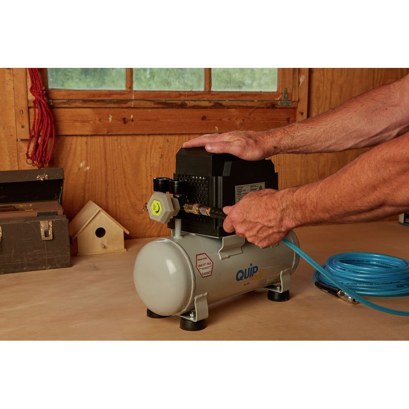 Quipall 2-.33 1/3 HP 2 Gallon Oil-Free Hotdog Air Compressor