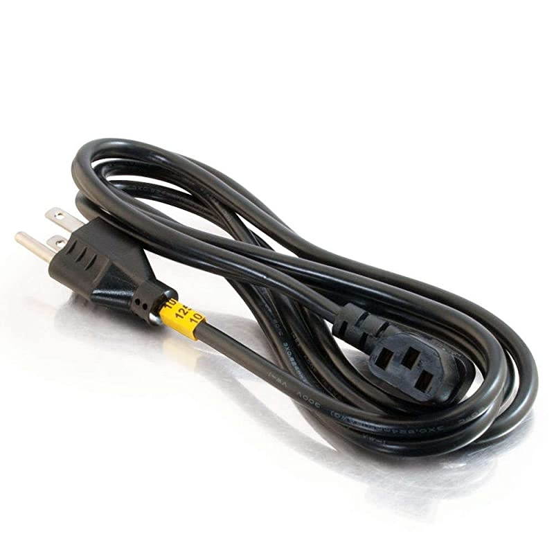 Power Cord, 90 Degree Power Cord, Right Angle Power Cord, 3 Pin Connector, Universal Power Cord, 18 AWG, Black, 6 Feet (1.82 Meters), Cables to Go 03152