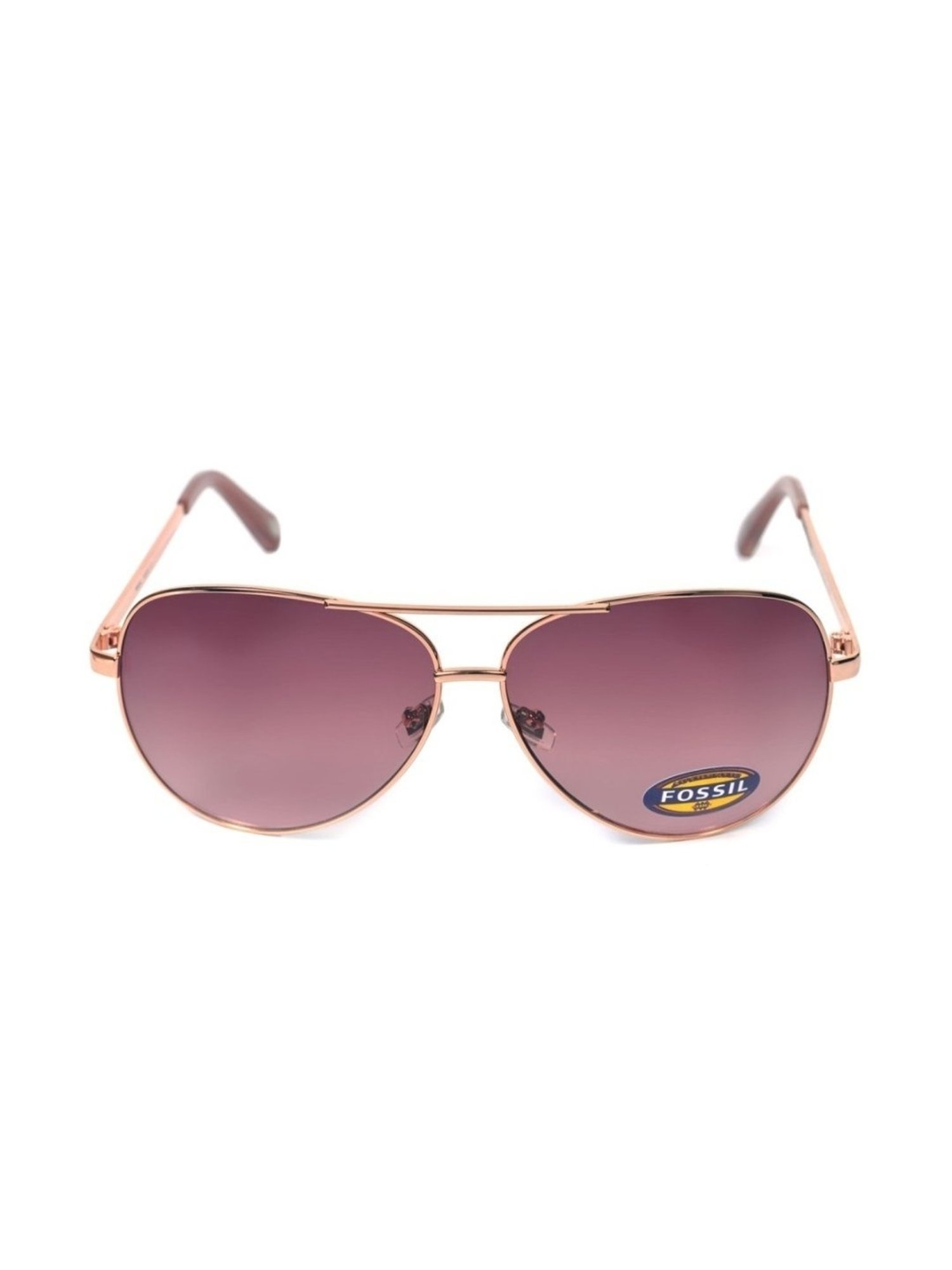 Fossil Purple Aviator UV Protection Sunglasses for Women
