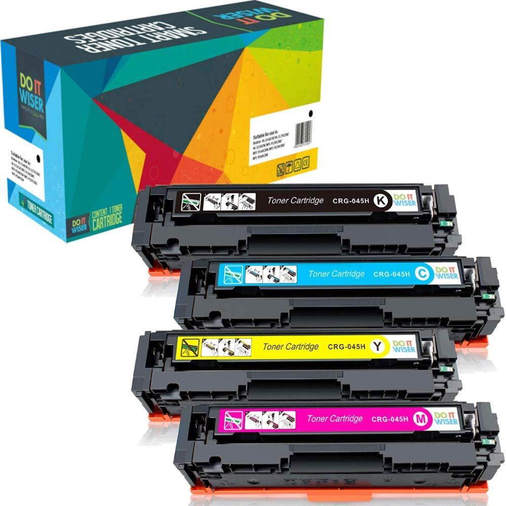 Do it Wiser Compatible Toner Cartridge Replacement Canon 045 045H MF634cdw MF632cdw LBP612cdw MF635cx LBP611cn LBP613cdw MF631cn MF633cdw (Black Cyan Magenta Yellow - 4 Pack)
