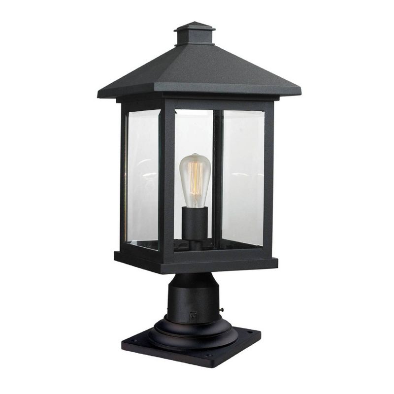 1 Light Outdoor Pier Mount Pendent Black - Aurora Lighting