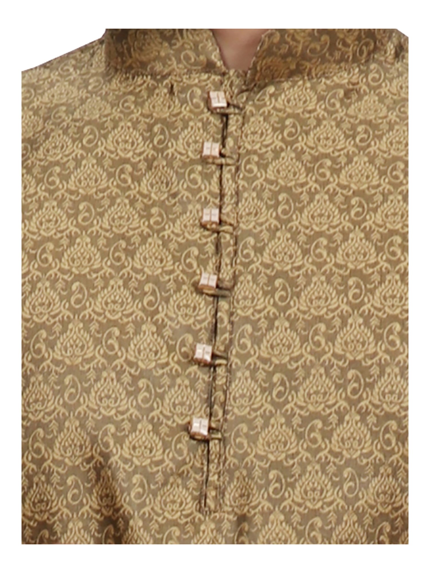 SG LEMAN Brown Self Design Kurta Bottom Set