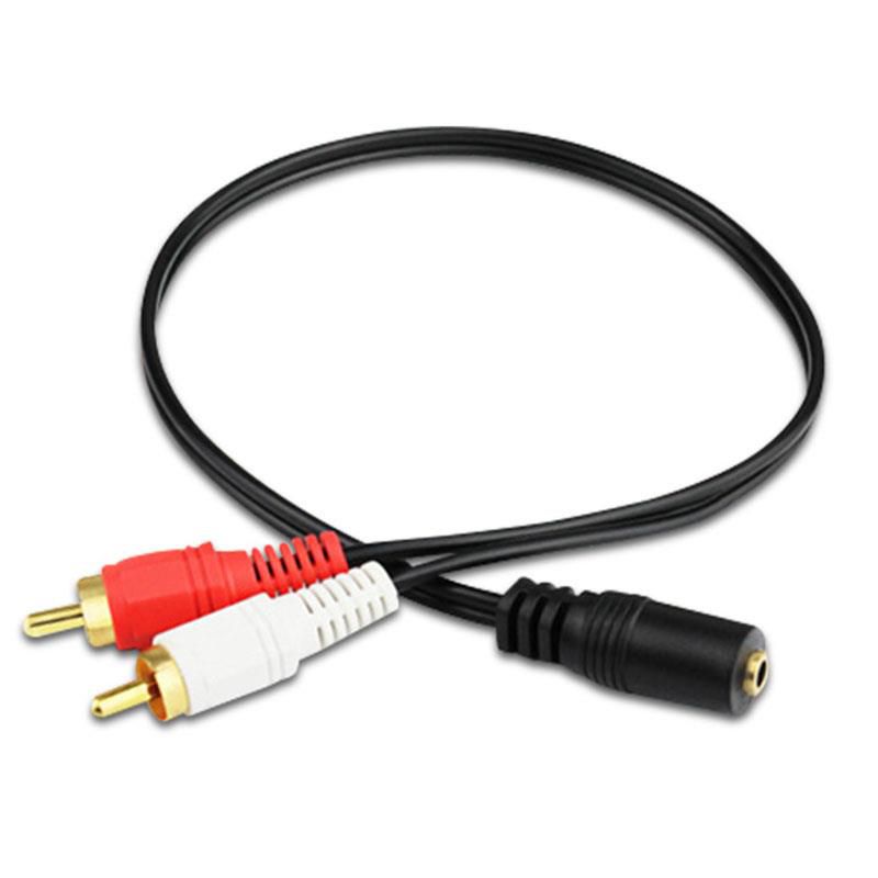 Universal 3.5mm Stereo Audio Female Jack to 2 RCA Male Socket to Headphone 3.5 Y Adapter Cable