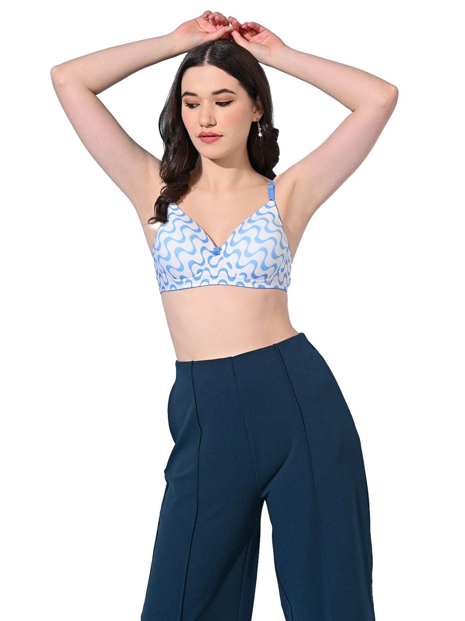 mod & shy Pink Self Pattern Lingerie Set