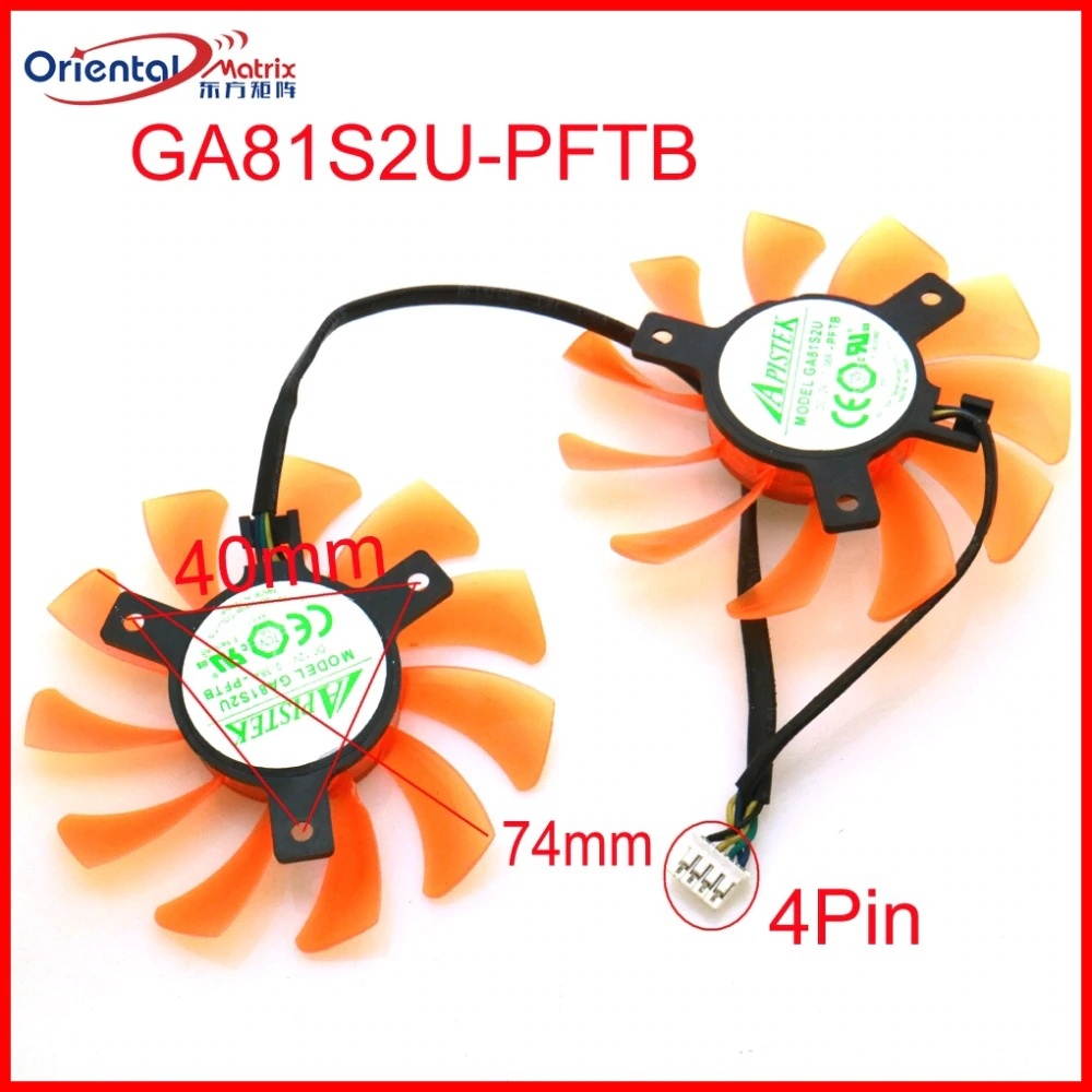 GA81S2U -PFTB 12V 0.38A 75mm 40*40*40mm 4Pin VGA Fan For ZOTAC GTX660 -2GD5 Graphics Card Fan