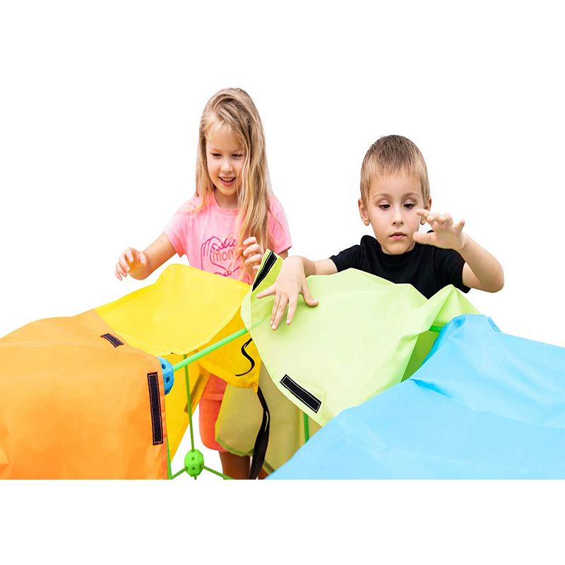 Funphix Glow in the Dark Jumbo Indoor and Outdoor Fort Building Construction Toy Play Kit with Poles, Balls, and 4 Long Sheets, 154 pieces