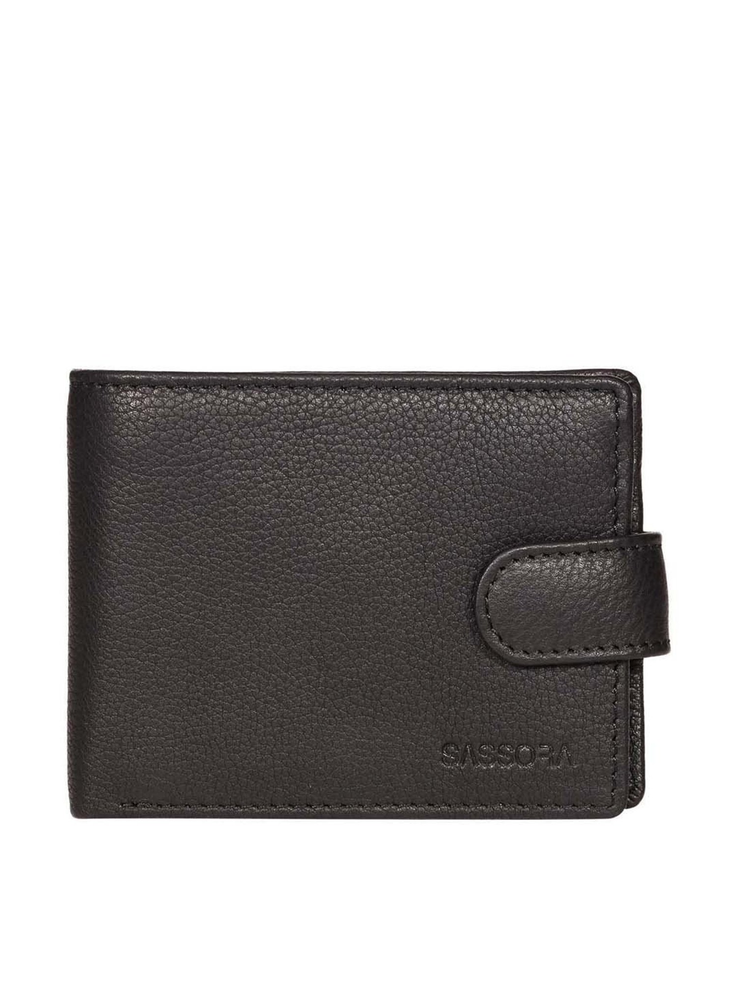 SASSORA Black Casual Leather Rfid Bi-Fold Wallet for Men