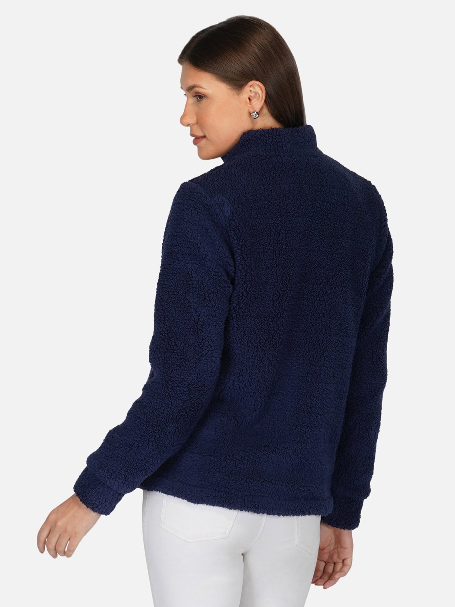 PURYS Navy High Neck Jacket
