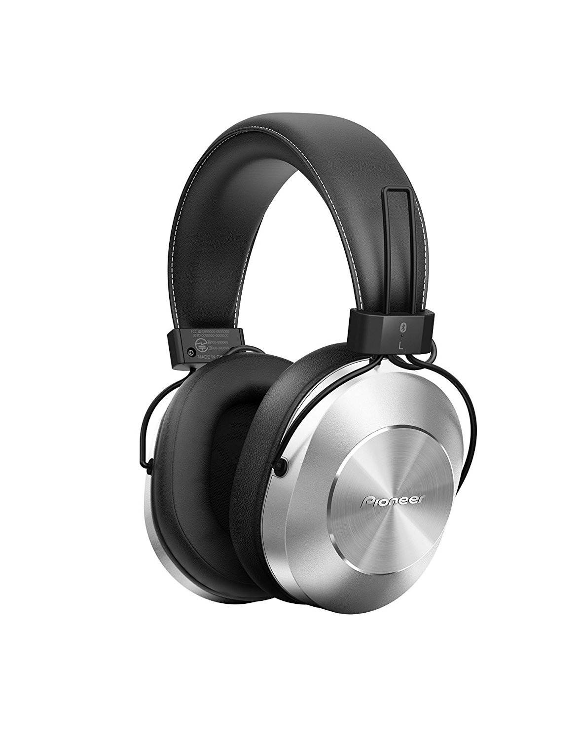 Pioneer Bluetooth 3.0 and Hi-Res Audio Over Ear Wireless/Wired Stereo Headphone with Built-In Mic, 12 Hours Battery, Pair 8 Devices, 40mm Drivers, 1.2m Cable, 9 Hz to 22 kHz, Silver (SE-MS7BT-S)